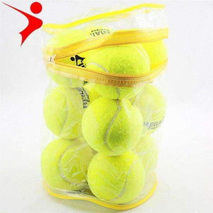 Planet Gates 12pcs/Lot High Quality Elasticity Tennis Ball for Training Sport Rubber Woolen Tennis Balls for tennis practice with free Bag