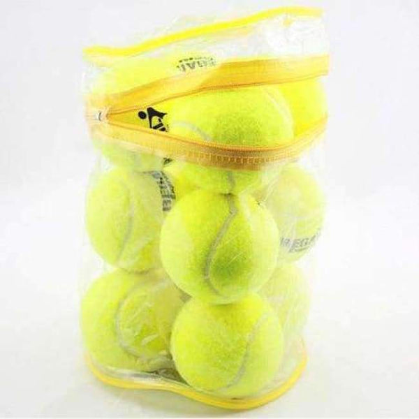 Planet Gates 12pcs/Lot High Quality Elasticity Tennis Ball for Training Sport Rubber Woolen Tennis Balls for tennis practice with free Bag