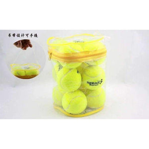 Planet Gates 12pcs/Lot High Quality Elasticity Tennis Ball for Training Sport Rubber Woolen Tennis Balls for tennis practice with free Bag