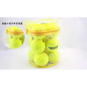 Planet Gates 12pcs/Lot High Quality Elasticity Tennis Ball for Training Sport Rubber Woolen Tennis Balls for tennis practice with free Bag