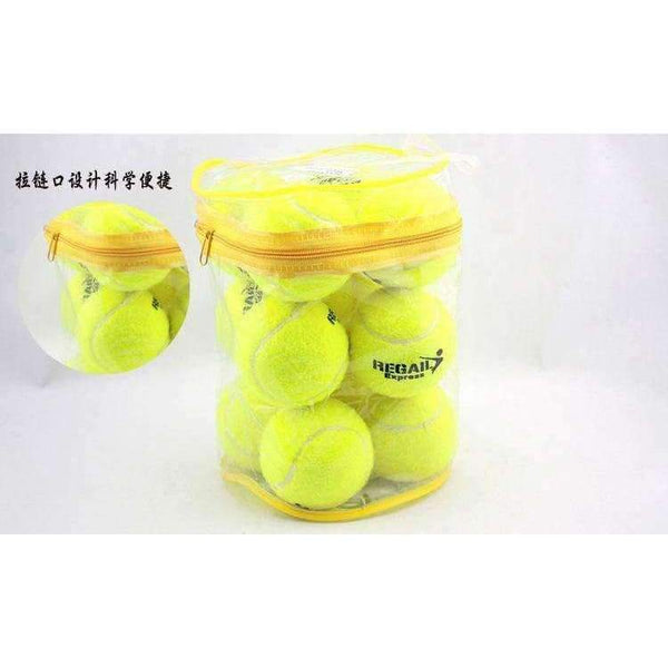 Planet Gates 12pcs/Lot High Quality Elasticity Tennis Ball for Training Sport Rubber Woolen Tennis Balls for tennis practice with free Bag