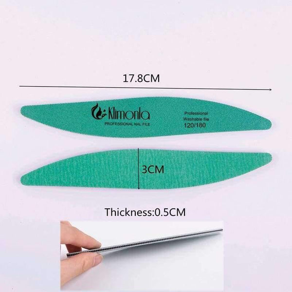 Planet Gates 12Pcs/lot Nails Art Tools Nail File Buffer Sanding Washable Sandpaper Fake Nails Art Manicure Nail Files Care Tool Green Leaf