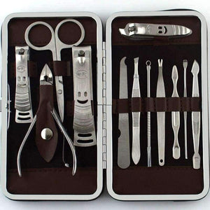 Planet Gates 12pcs Manicure Set and kit Pedicure Scissor Tweezer Knife Ear pick Utility Nail Clipper Kit, Stainless steel Nail Care Tool Sets