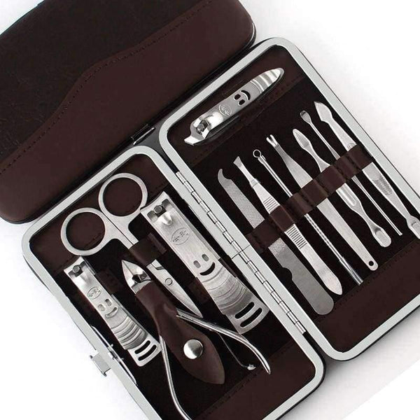 Planet Gates 12pcs Manicure Set and kit Pedicure Scissor Tweezer Knife Ear pick Utility Nail Clipper Kit, Stainless steel Nail Care Tool Sets