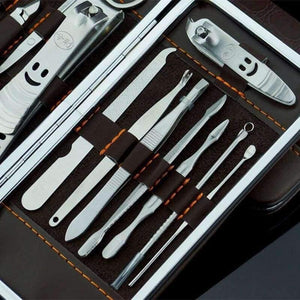 Planet Gates 12pcs Manicure Set and kit Pedicure Scissor Tweezer Knife Ear pick Utility Nail Clipper Kit, Stainless steel Nail Care Tool Sets