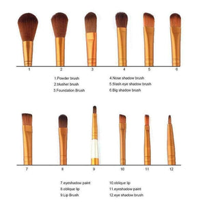 Planet Gates 12Pcs Nake  Brushes Cosmetics tools NK3 Rose Gold Face Eyeshadow Eyeliner Lip Brush Set Tool Pinceis Maquiage Make Up