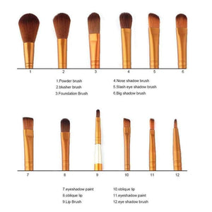 Planet Gates 12Pcs Nake  Brushes Cosmetics tools NK3 Rose Gold Face Eyeshadow Eyeliner Lip Brush Set Tool Pinceis Maquiage Make Up