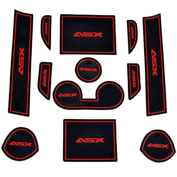Planet Gates 12Pcs Non-Slip Interior Door Pad Cup Mat Door Gate Slot Mat Case For Mitsubishi ASX 2013-2018 Auto Accessories Car Styling