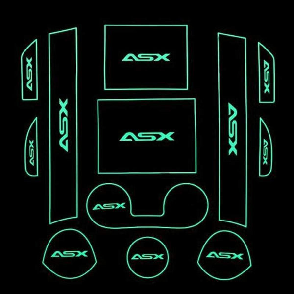 Planet Gates 12Pcs Non-Slip Interior Door Pad Cup Mat Door Gate Slot Mat Case For Mitsubishi ASX 2013-2018 Auto Accessories Car Styling