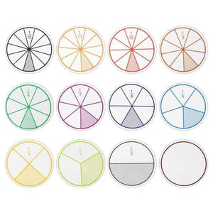 Planet Gates 12PCS Plastic 51Pcs EVA Round Shaped Fractions Instrument Montessori Math Educational Toys Math Learning Tool Student Teaching Gifts