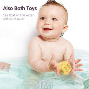 Planet Gates 12pcs/set Baby Grasp Toy Building Blocks 3D Touch Hand Soft Balls Baby Massage Rubber Teethers Squeeze Toy Bath Ball Toys