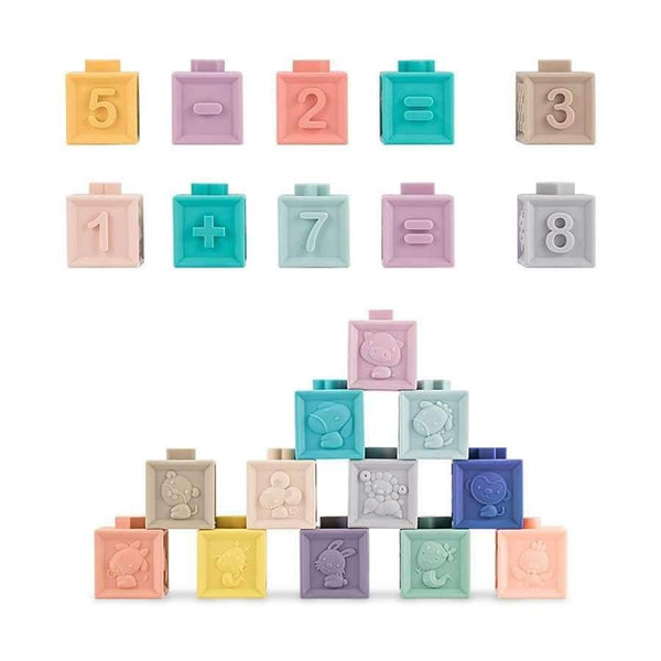 Planet Gates 12pcs/set Baby Grasp Toy Building Blocks 3D Touch Hand Soft Balls Baby Massage Rubber Teethers Squeeze Toy Bath Ball Toys