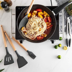 12pcs/set Cooking Utensil Set Silicone Spaghetti Tong /Food Clip/ Oil Brush /Spatula/ Egg Beater/Container Kitchen Tool