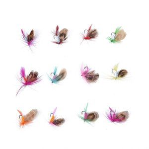 Planet Gates 12Pcs/Set Insects Flies Fly Fishing Lures Bait High Carbon Steel Hook Fish Tackle With Super Sharpened Crank Hook Perfect Decoy
