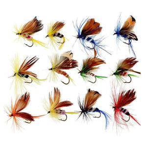 Planet Gates 12Pcs/Set Insects Flies Fly Fishing Lures Bait High Carbon Steel Hook Fish Tackle With Super Sharpened Crank Hook Perfect Decoy