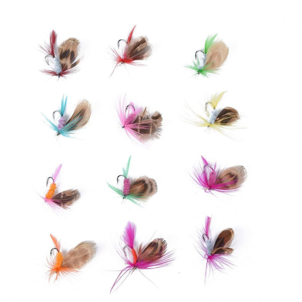 Planet Gates 12Pcs/Set Insects Flies Fly Fishing Lures Bait High Carbon Steel Hook Fish Tackle With Super Sharpened Crank Hook Perfect Decoy