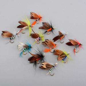 Planet Gates 12Pcs/Set Insects Flies Fly Fishing Lures Bait High Carbon Steel Hook Fish Tackle With Super Sharpened Crank Hook Perfect Decoy