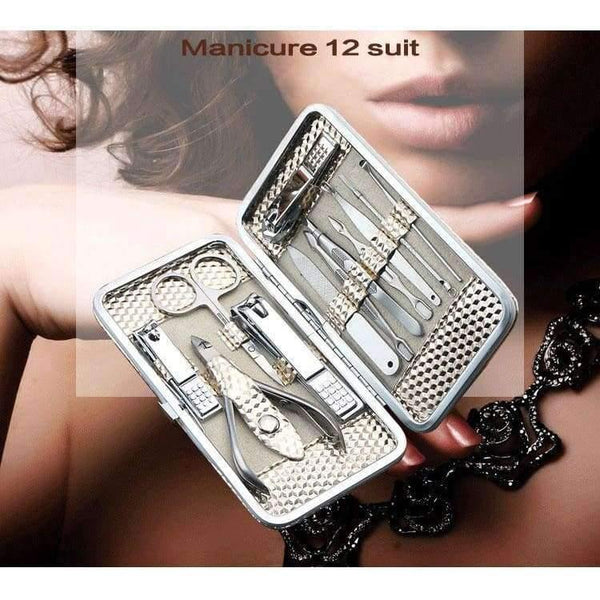 Planet Gates 12pcs Stainless steel Manicure Set Nail Care Tools Pedicure Nail Clipper Kit with Mini Finger Nail Cutter Clipper File Scissor