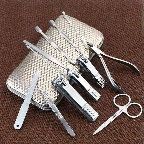 Planet Gates 12pcs Stainless steel Manicure Set Nail Care Tools Pedicure Nail Clipper Kit with Mini Finger Nail Cutter Clipper File Scissor