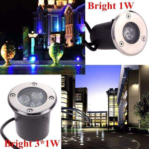 Planet Gates 12V 110V 220V LED Underground Light 1W 3W Recessed lamp Waterproof Outdoor Lighting Garden Buried Yard Landscape Inground Light
