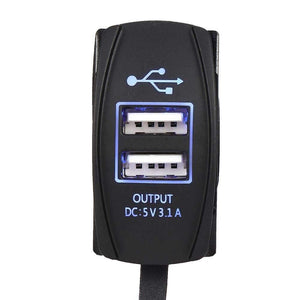 Planet Gates 12V & 24V ATV USB Charger Backlit Rocker Switch for Can am for John Deer for Polaris RZR 900 800 1000 Motorcycle Charging