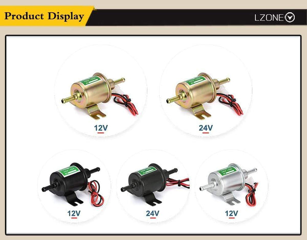 Planet Gates 12V / 24V Electric Fuel Pump Low Pressure Bolt Fixing Wire Diesel Petrol HEP-02A For Car Carburetor Motorcycle ATV