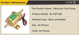 Planet Gates 12V / 24V Electric Fuel Pump Low Pressure Bolt Fixing Wire Diesel Petrol HEP-02A For Car Carburetor Motorcycle ATV