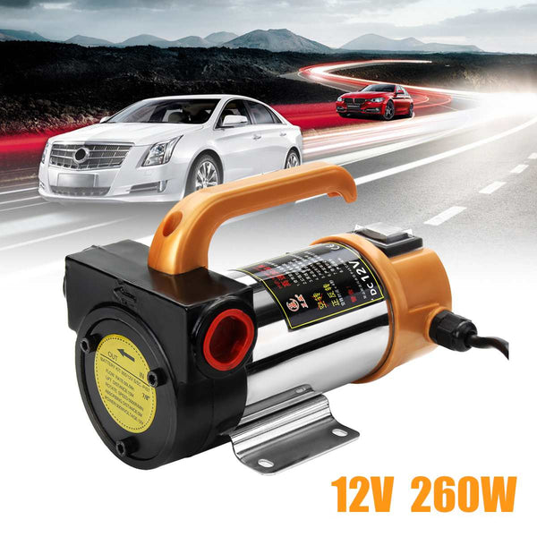 Planet Gates 12V 260W Car Engine Portable for Diesel Fuel Oil Transfer Pump Self Priming Oil Pump 50L/Min