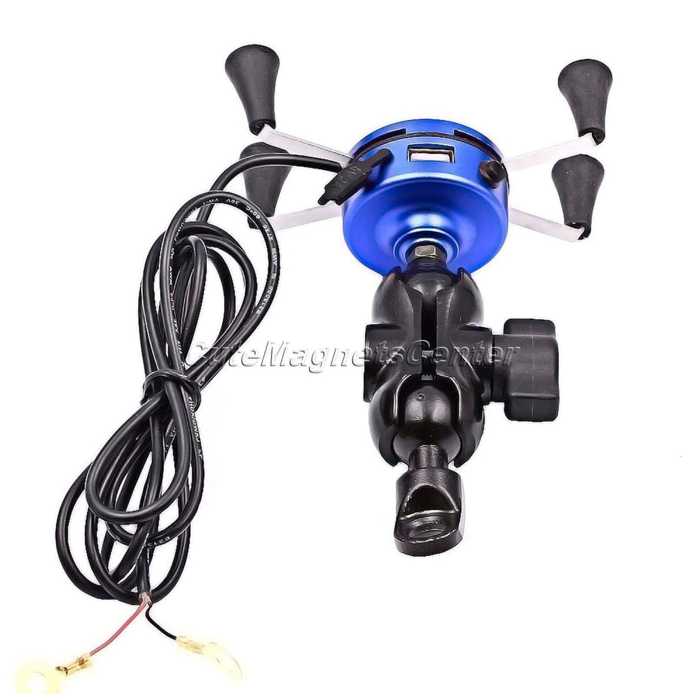 Planet Gates 12V 3.5-6inch X-Grip Motorcycle Bike For Mobile Phone GPS Stand Holder USB Charger Power Outlet Socket Handlebar Rail Mount Car