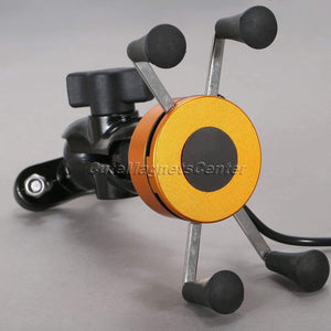 Planet Gates 12V 3.5-6inch X-Grip Motorcycle Bike For Mobile Phone GPS Stand Holder USB Charger Power Outlet Socket Handlebar Rail Mount Car