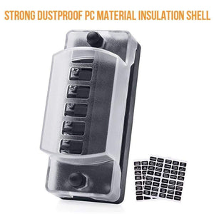 Planet Gates 12V-32V 6-Way 12-Way Car Truck Vehicle Blade Fuse Block Automotive Universal Circuit Standard Terminal Fuse Box Holder