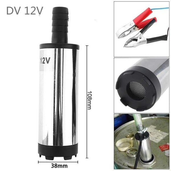 Planet Gates 12V Alligator Clips / Russian Federation DC 12V 24V 38MM Portable Mini Electric Submersible Pump fit for Diesel Water Oil Transfer Pump Aluminum Alloy Barrel Pump Fuel