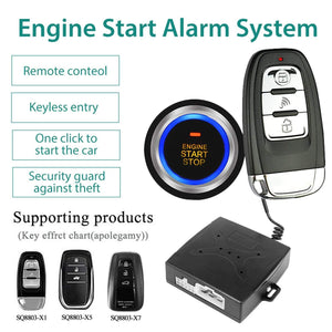Planet Gates 12V Anti-theft Keyless Start System Remote Alarm System Alarm Keyless Entry Starter Auto Car SUV Start Button Car Accessories