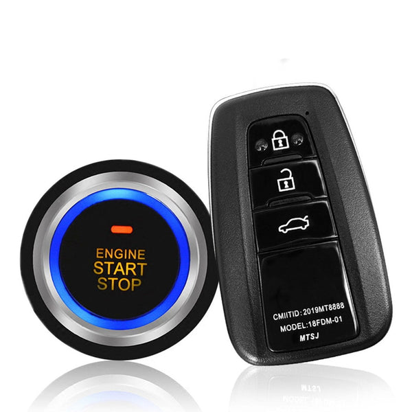 Planet Gates 12V Anti-theft Keyless Start System Remote Alarm System Alarm Keyless Entry Starter Auto Car SUV Start Button Car Accessories
