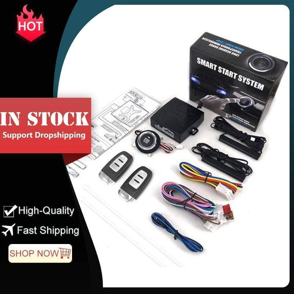 Planet Gates 12V Anti-theft Keyless Start System Remote Alarm System Alarm Keyless Entry Starter Auto Car SUV Start Button Car Accessories