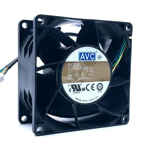 Planet Gates 12v Ball Bearing Cooling Fan 8038,New for AVC  DYTB0838B2U 2.1A 80X38mm 4-pin PWM,High Speed CFM Air Flow,for Car Boost Miner