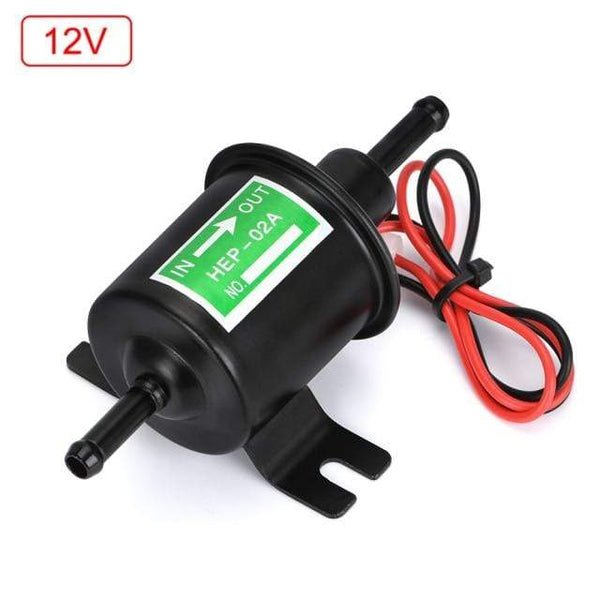 Planet Gates 12V Black / China New 12V 24V Electric Fuel Pump Low Pressure Bolt Fixing Wire Diesel Petrol HEP-02A For Car Carburetor Motorcycle ATV