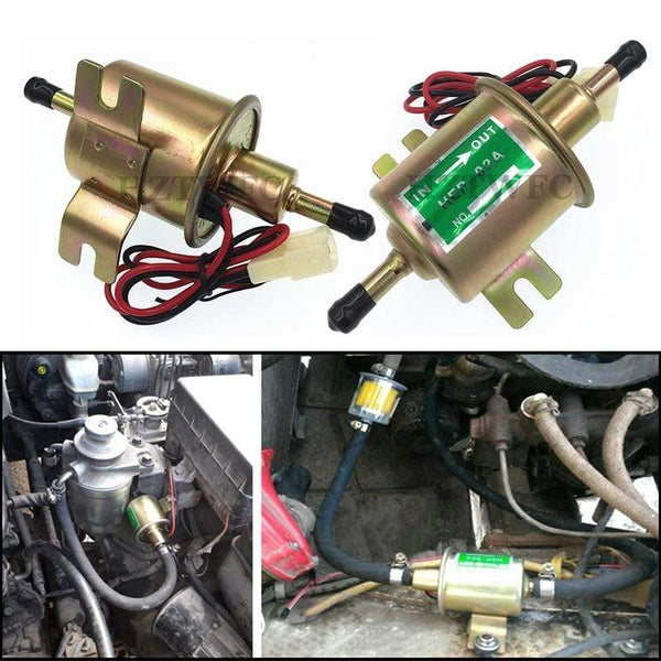 Planet Gates 12V Electric Fuel Pump Low Pressure Bolt Fixing Wire Universal Diesel Petrol Gasoline HEP-02A For Car Carburetor Motorcycle ATV