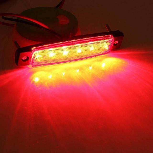 Planet Gates 12V / White 10 Pcs 5 Color 12V/24V 6 LED Car Truck Trailer Lorry Side Marker Light Indicator Light Side Lamp Amber/Red/Green/Blue/White