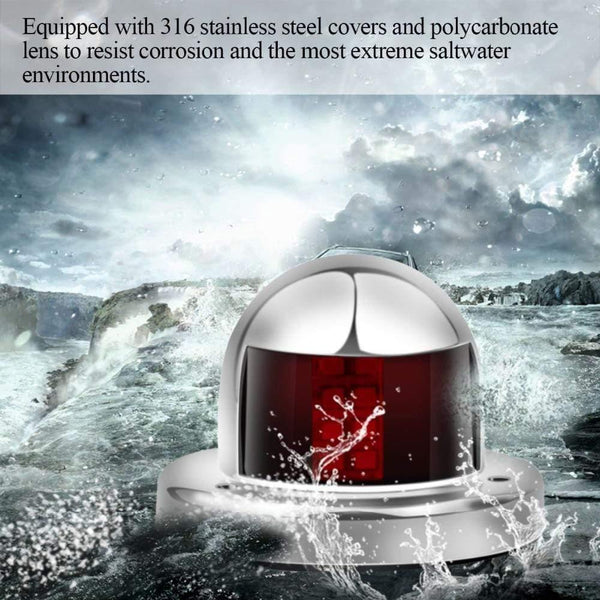 Planet Gates 12V Stainless Steel Marine boat Yacht LED Navigation light Red and Green Bow Lights Deck Mount