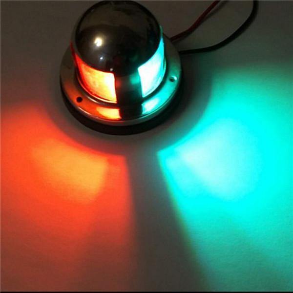 Planet Gates 12V Stainless Steel Marine boat Yacht LED Navigation light Red and Green Bow Lights Deck Mount