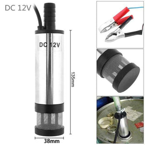 Planet Gates 12V with Strainer / Russian Federation DC 12V 24V 38MM Portable Mini Electric Submersible Pump fit for Diesel Water Oil Transfer Pump Aluminum Alloy Barrel Pump Fuel