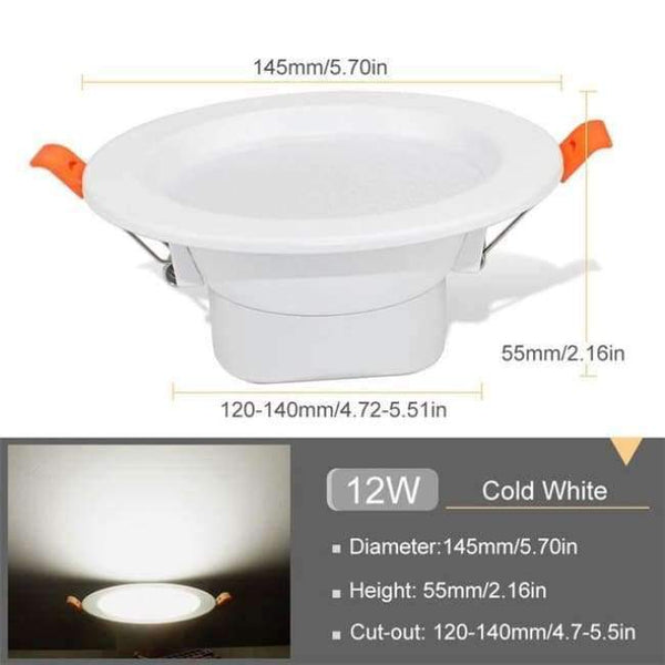 Planet Gates 12W Cold White LED Downlight 3W 5W 9W 12W 20W Recessed Led Spot Lights Downlight 220V Warm White Cold White Changeable Color Home Spot Lighting
