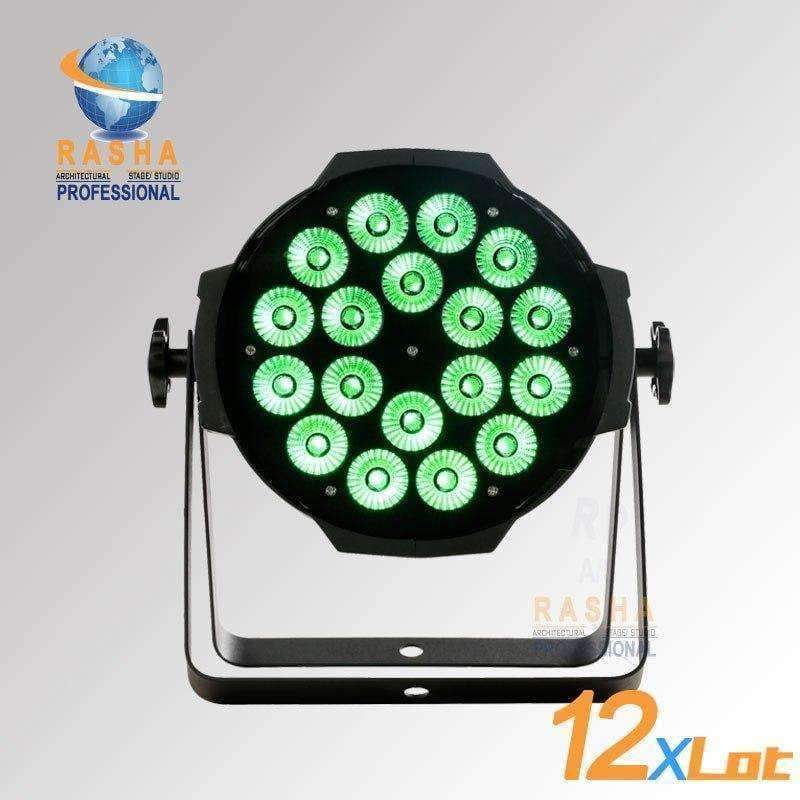 Planet Gates 12X LOT Rasha Hex 18*18W 6in1 RGBAW UV LED Par Light,Aluminum( LED Par Can With DMX IN&OUT,Power IN&OUT For Stage Event Project