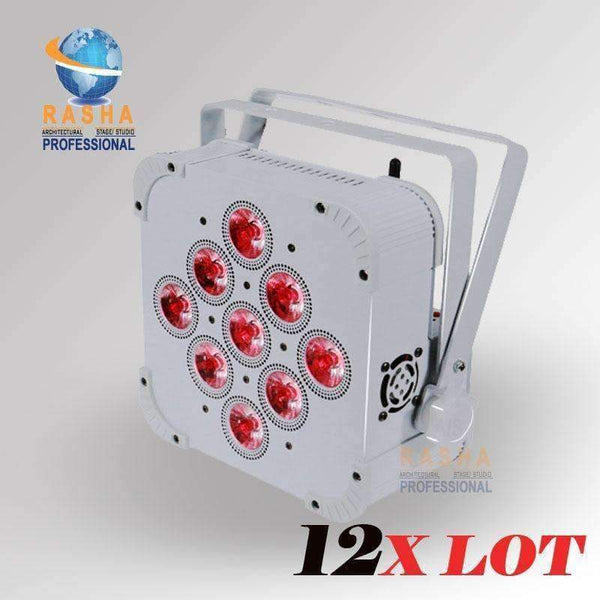 Planet Gates 12X Rasha Hex 9*18W 6in1 RGBAW+UV Built in Wireless DMX512 LED Flat Par Can,LED Profile Par Light,Disco Stage Light