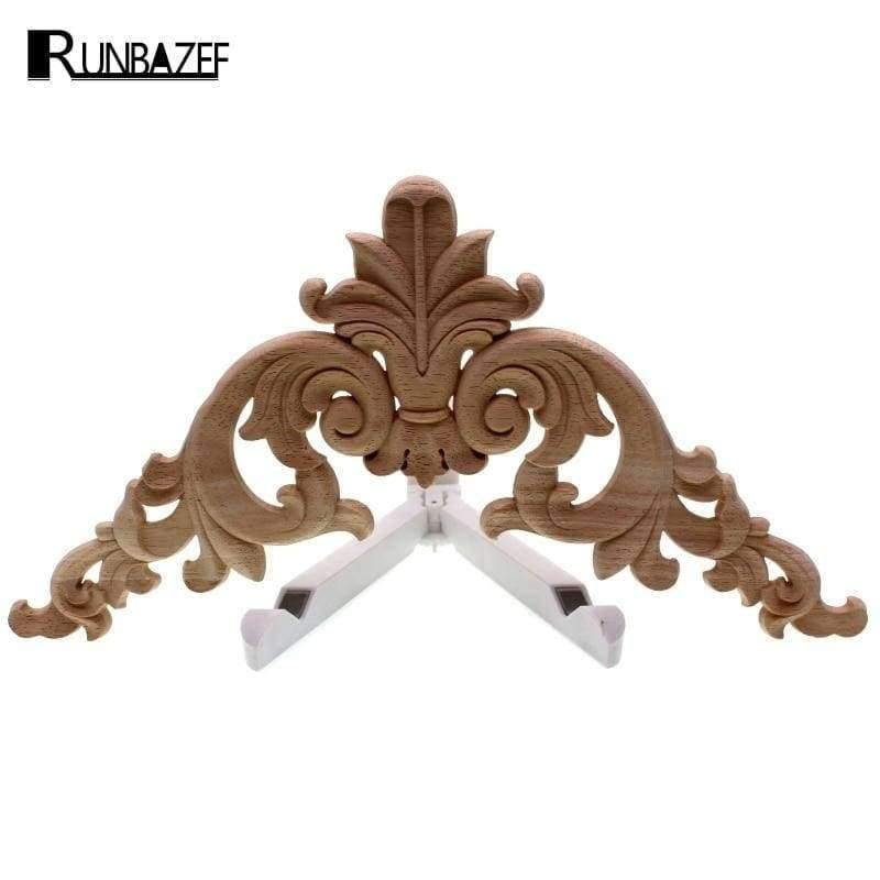 Planet Gates 12X12cm Exquisite Classic Rubber Wood Carved Applique Vintage Furniture Craft Decor Home Decoration Accessories Miniature Figurine