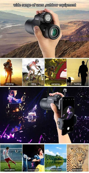 Planet Gates 12x50 Monocular BaK4 Prism Full Multi-coated Monoculars IPX7 Waterproof Telescopes Camping Hiking Hunting Spyglass F9338D