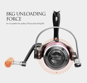 Planet Gates 13 / 1000 Series Fishing Reel All Metal Spool Spinning Reel 8KG Max Drag Stainless Steel Handle Line Spool Saltwater Fishing Accessories