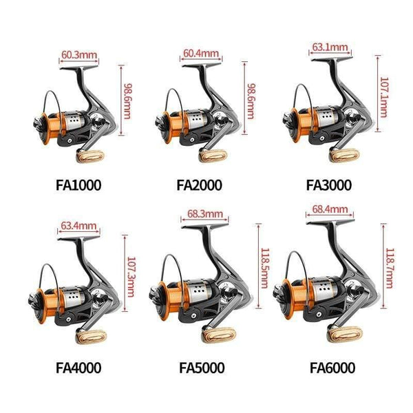 Planet Gates 13 / 1000 Series Spinning fishing reel 13BB No gap FA3000 4000 6000 All metal wheel 8KG Pike Orange black Spinning reel High Speed wheel carp