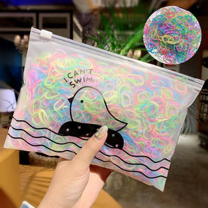 1000pcs/Pack Girls Colorful Small Disposable Rubber Bands Kids Ponytail Holder Elastic Hair Bands Ties Fashion Hair Accessories